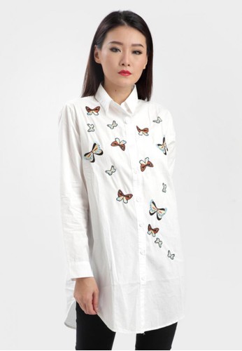 Butterfly in Long Sleeve Shirt