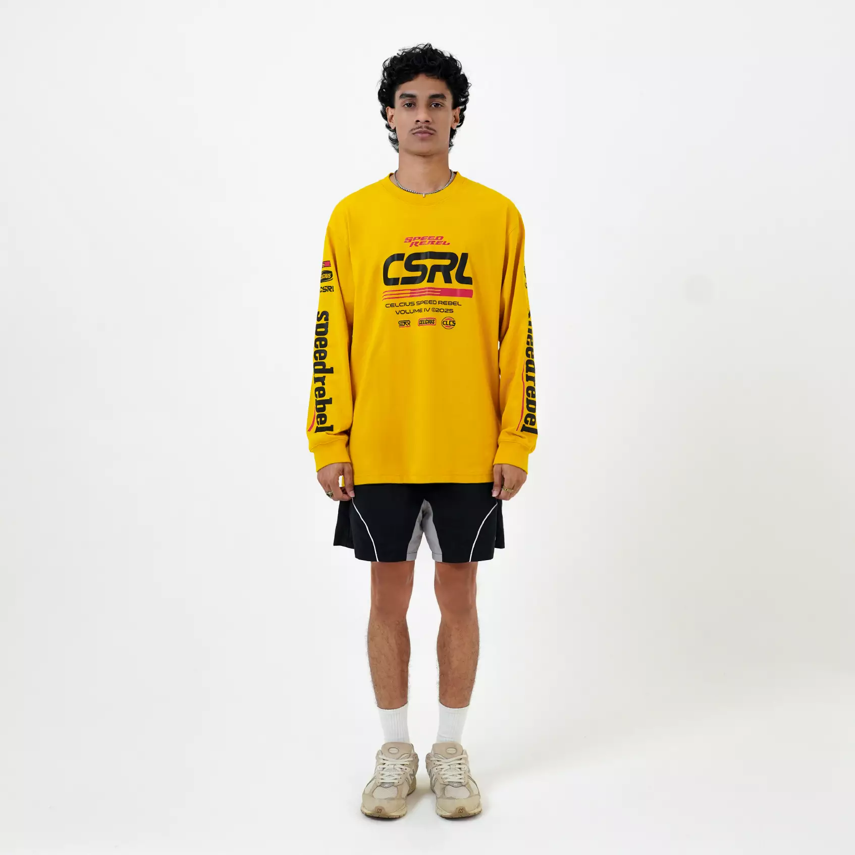 CELCIUS Speed Rebel Washed Team Longsleeve T-Shirt LIN001396C Kuning