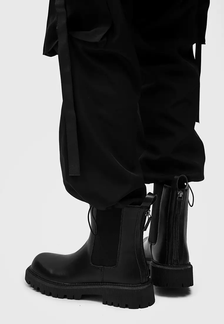 Mens black zip up chelsea boots on sale