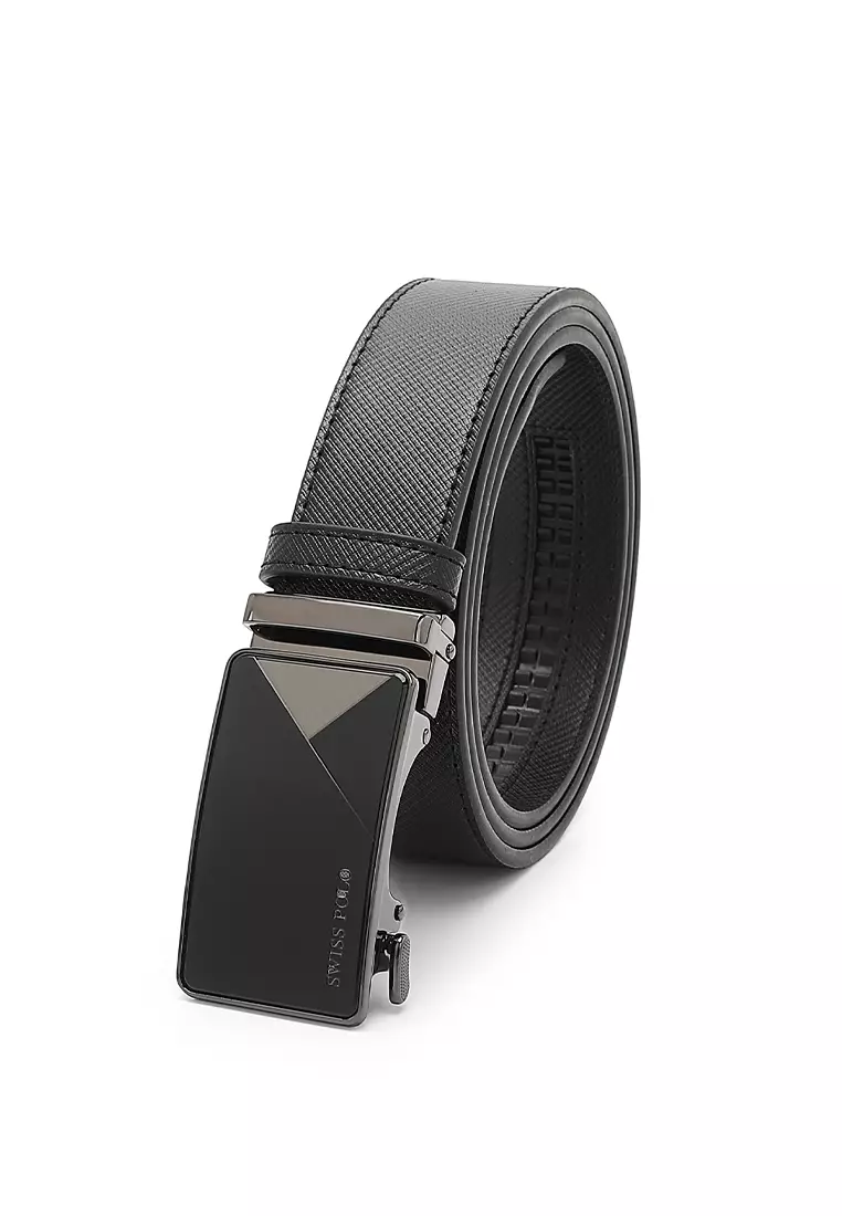 Gift Set - Leather RFID Wallet + 35mm Automatic Buckle Belt - Black