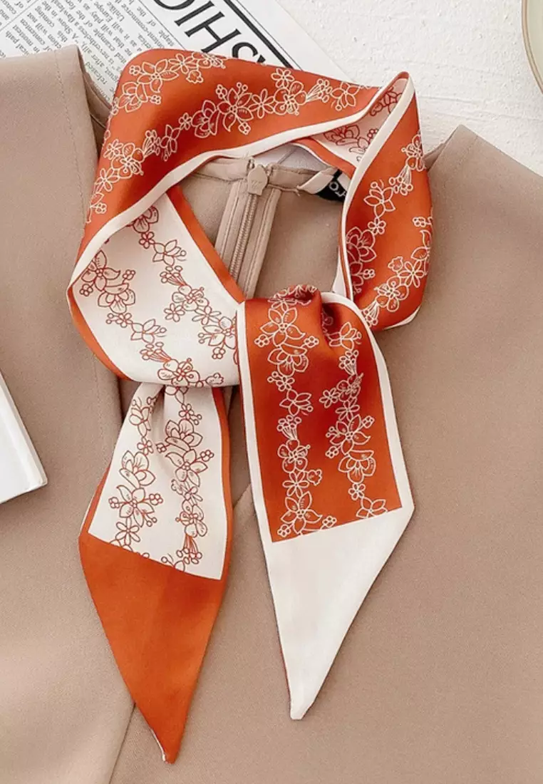 Red and white silk scarf store