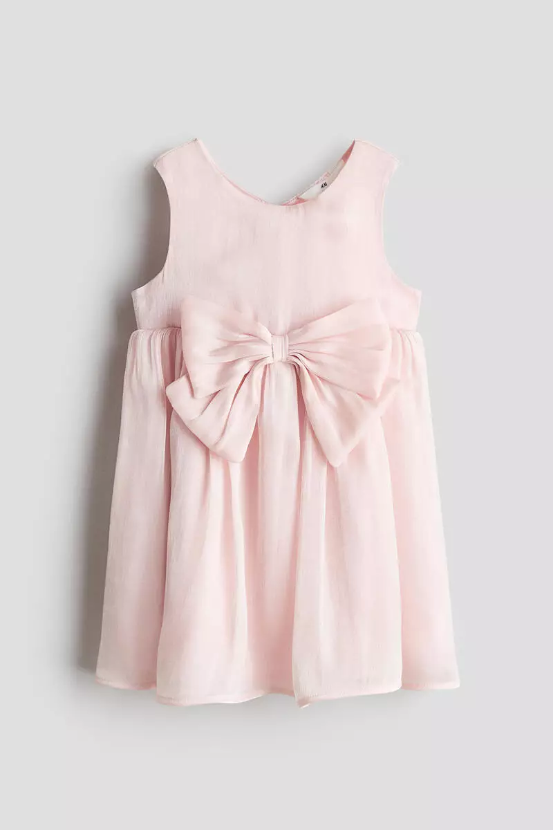 Bow-detail organza dress