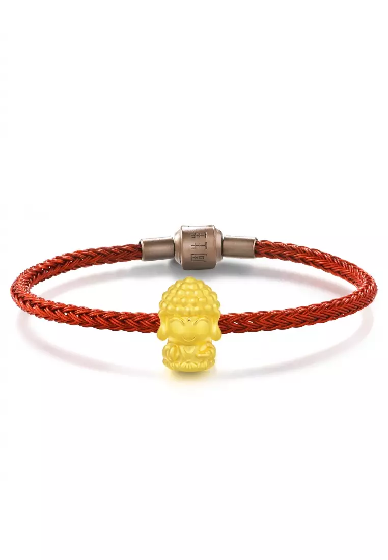 999 24K Solid Gold Buddhism Blessing Charm 88261C (Bracelet not included)