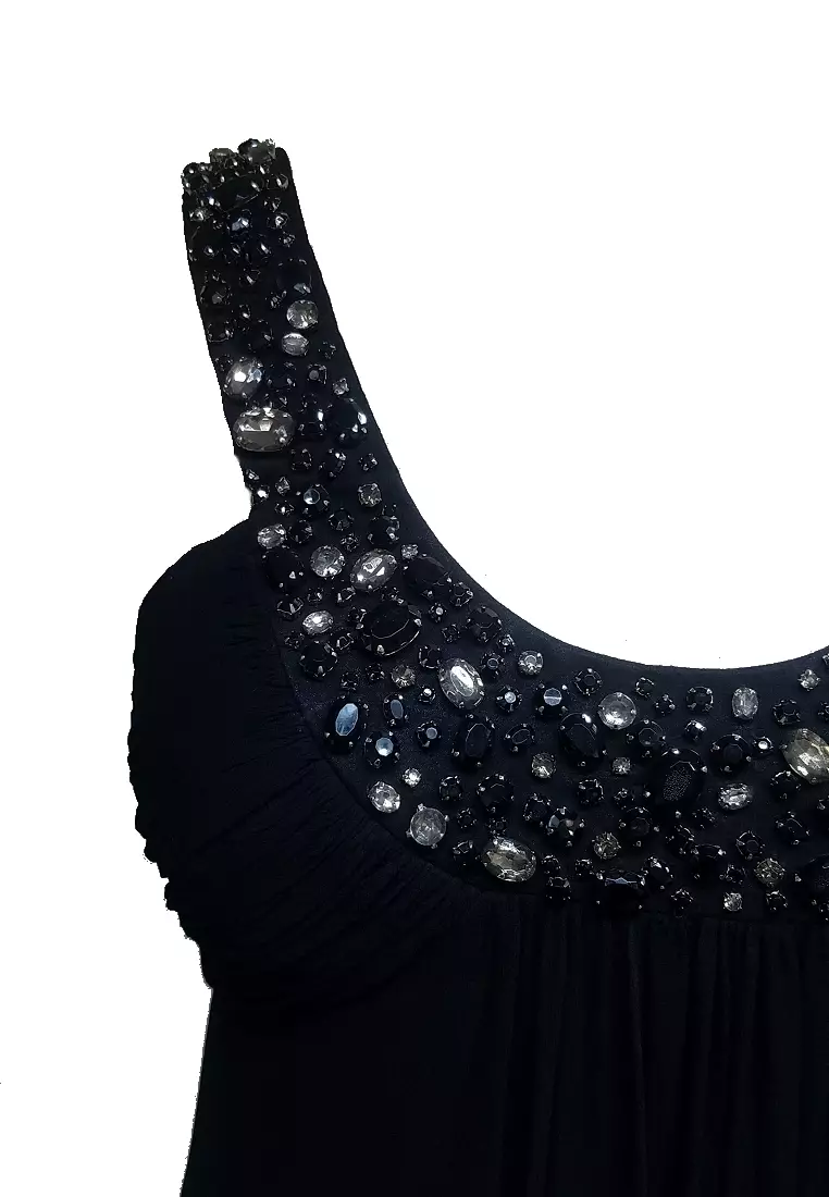 Romantic Effortless Silk Chiffon Beaded Evening Dress