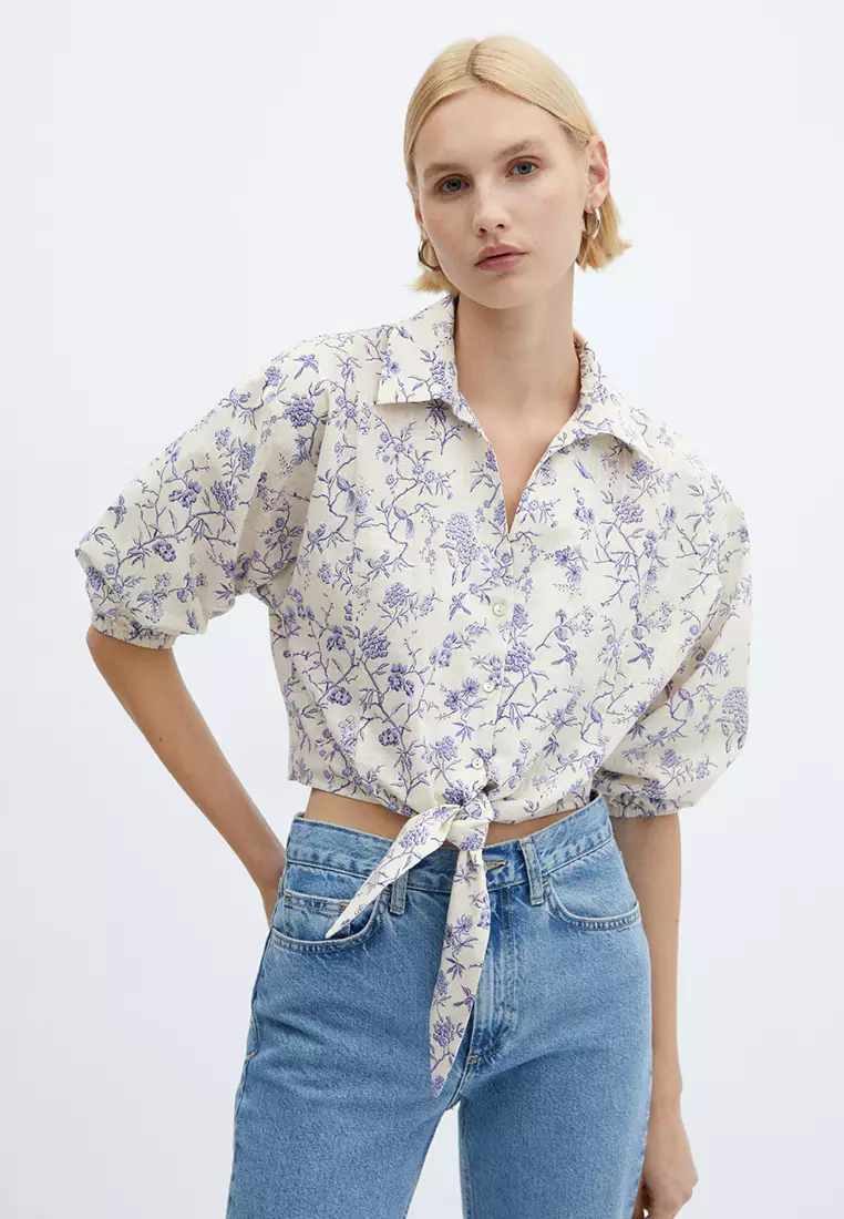 Cropped shirt with knot - Woman