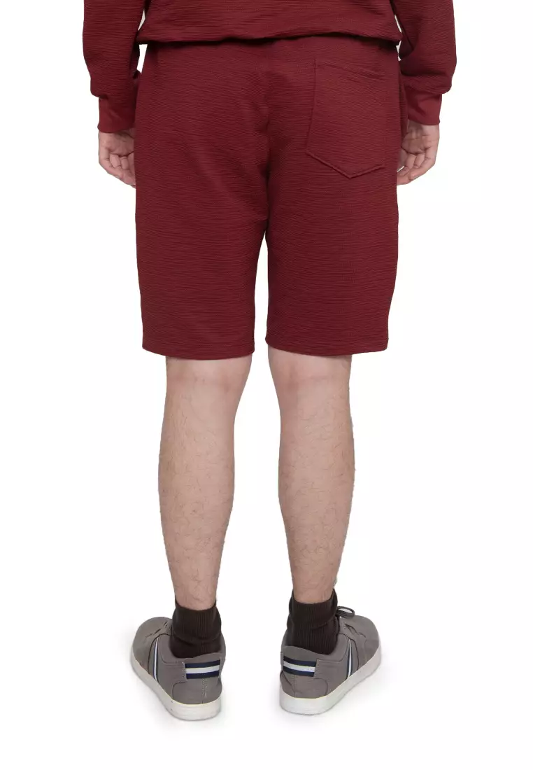 MANZONE Celana Pendek Pria Bermuda Casual SUGAR BOTTOM -  BURGUNDY