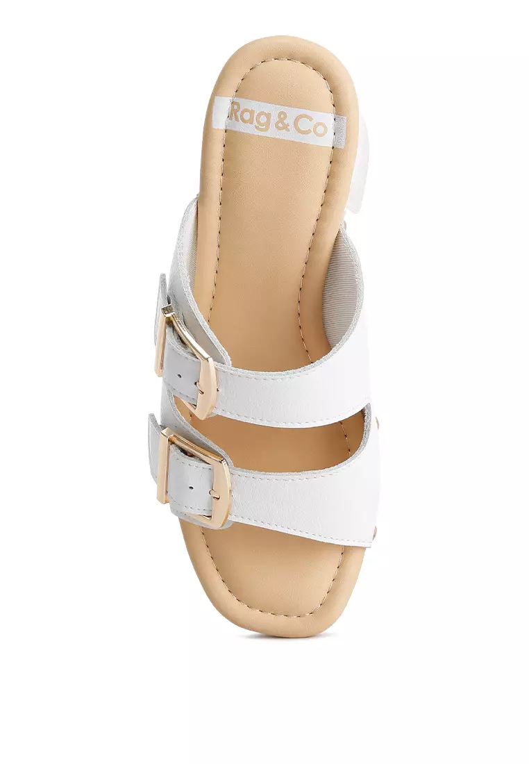 Bakiak Tali Gesper Ganda Putih