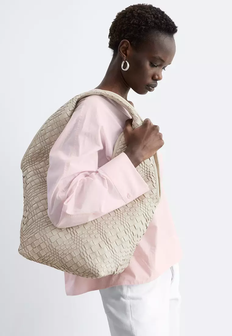 Braided Leather Tote Bag