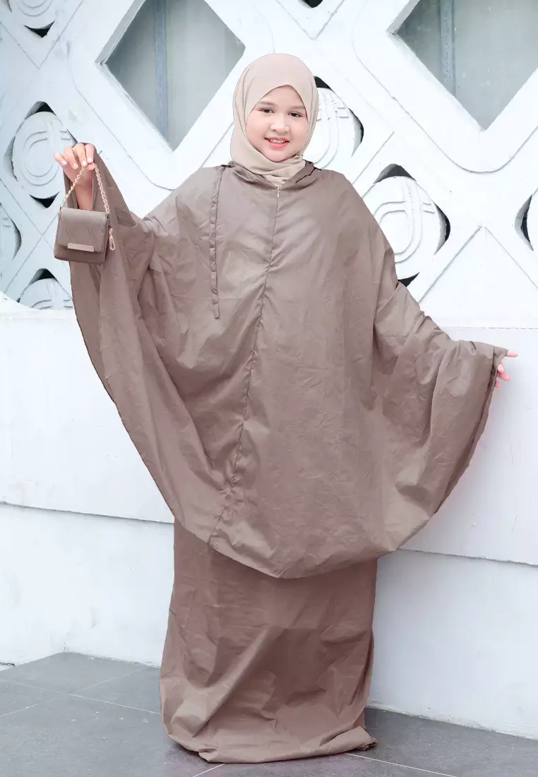 Zalwa Prayer Set | Mukena Travel Polos Resleting 2in1 | Mukena Remaja - Wistful Mauve