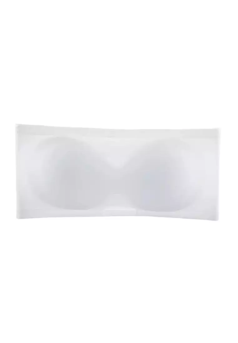 Premium Anita Seamless Strapless Non-Slip Ice Silk Bralette Top Tube Bra in White