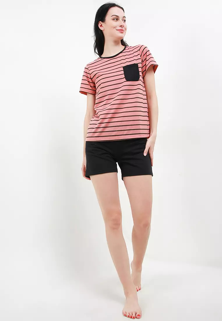 Pyjama Baju Tidur Short Sleeve Short Pants Sleepwear