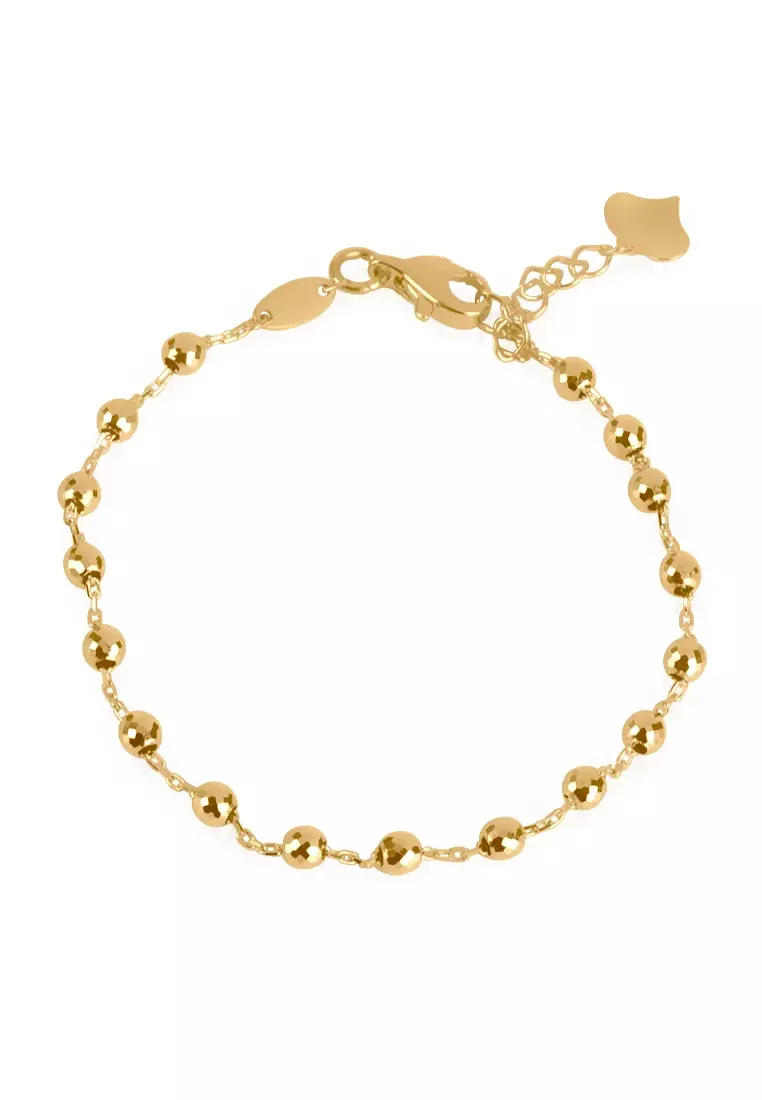  Large Beads Bracelet 14k Gold 