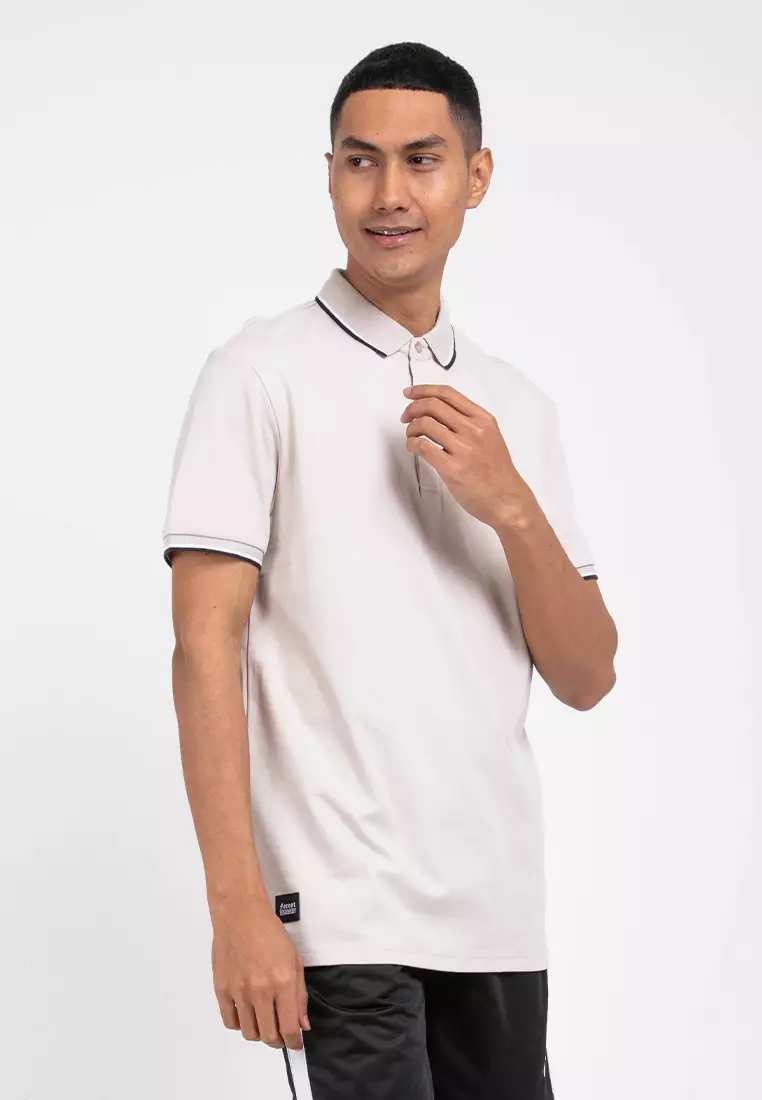 Forest Premium Weight Cotton Polo Tee 220gsm Interlock Knitted Polo T Shirt | Baju T Shirt Lelaki - 23761-15Beige