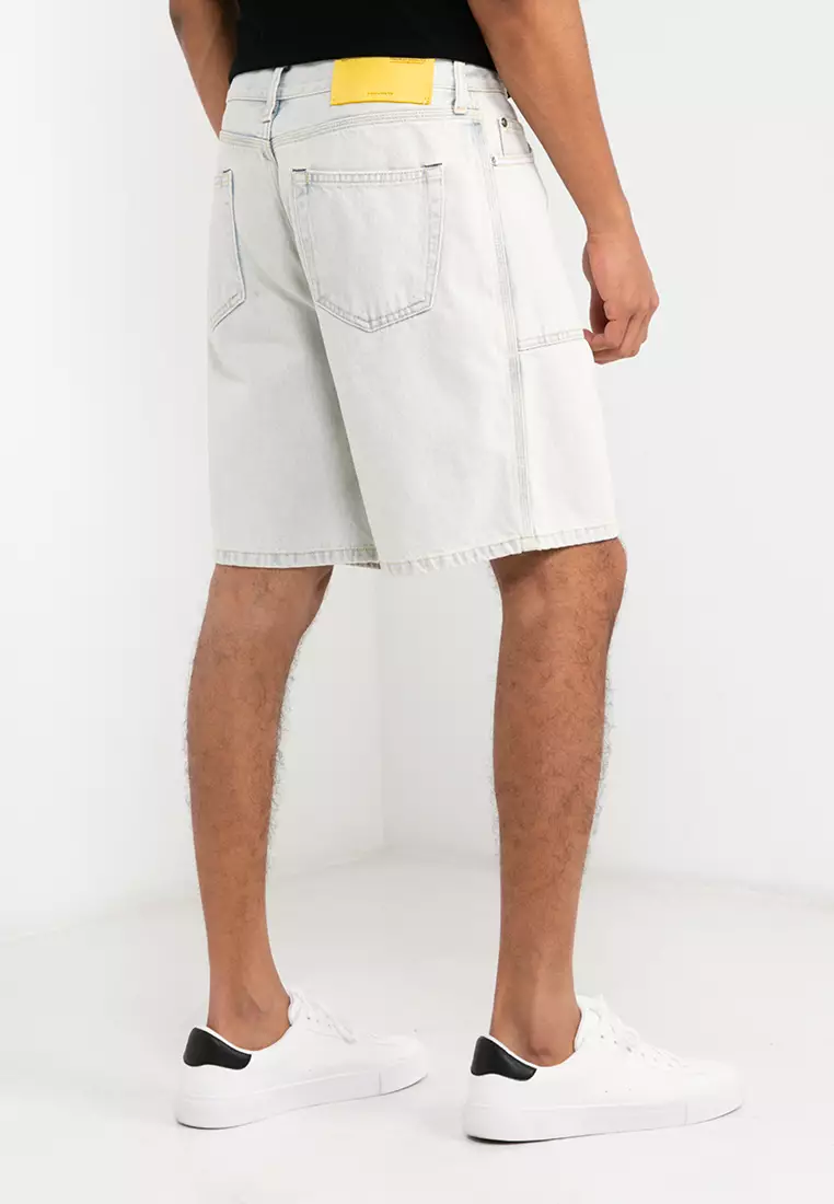Off white denim shorts online