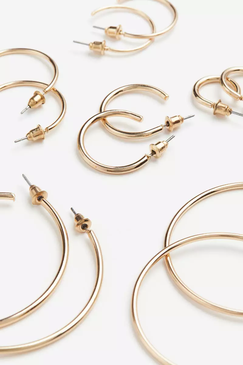 6 pairs hoop earrings