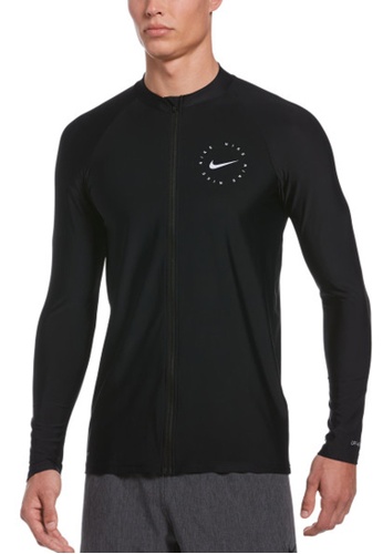 Nike black Nike Swim Men's Liquid Logo Long Sleeve Zip Hydroguard 6146FUS48394C9GS_1