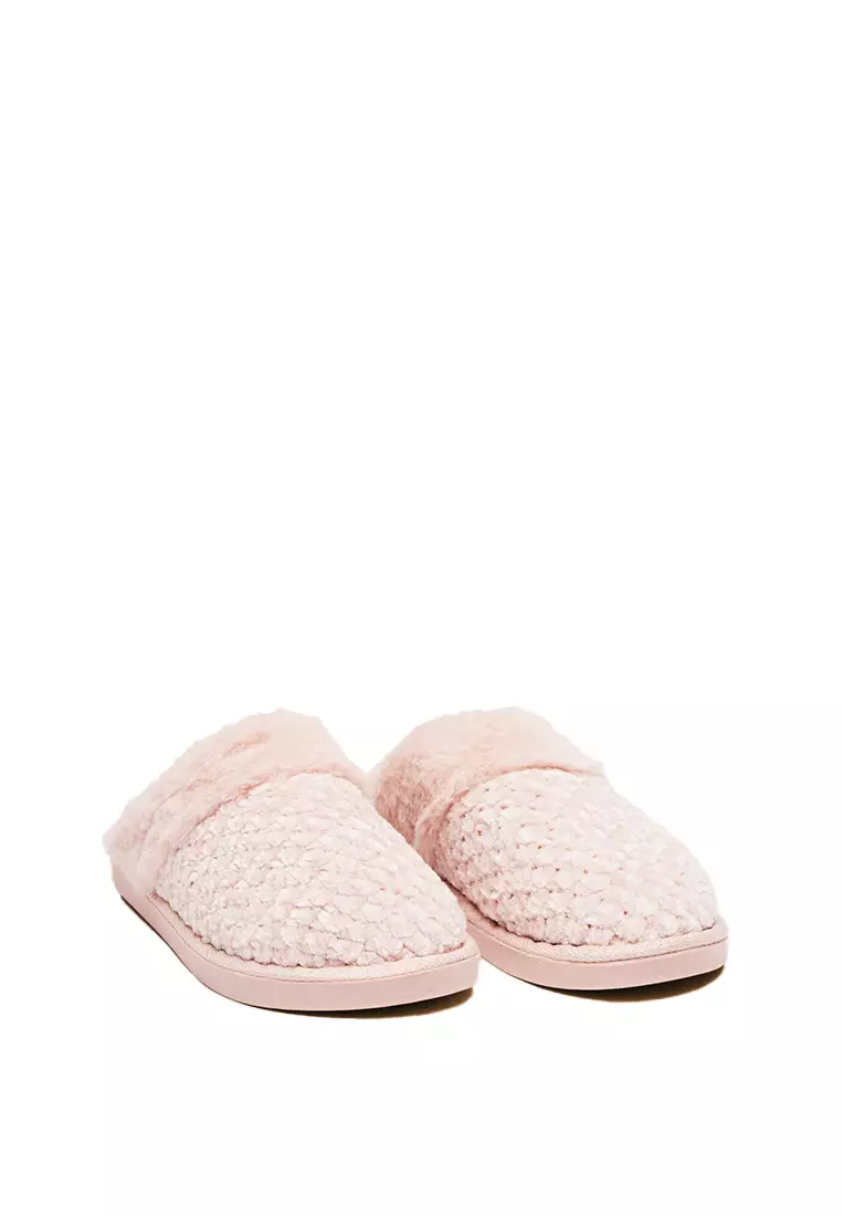 Pink furry slippers