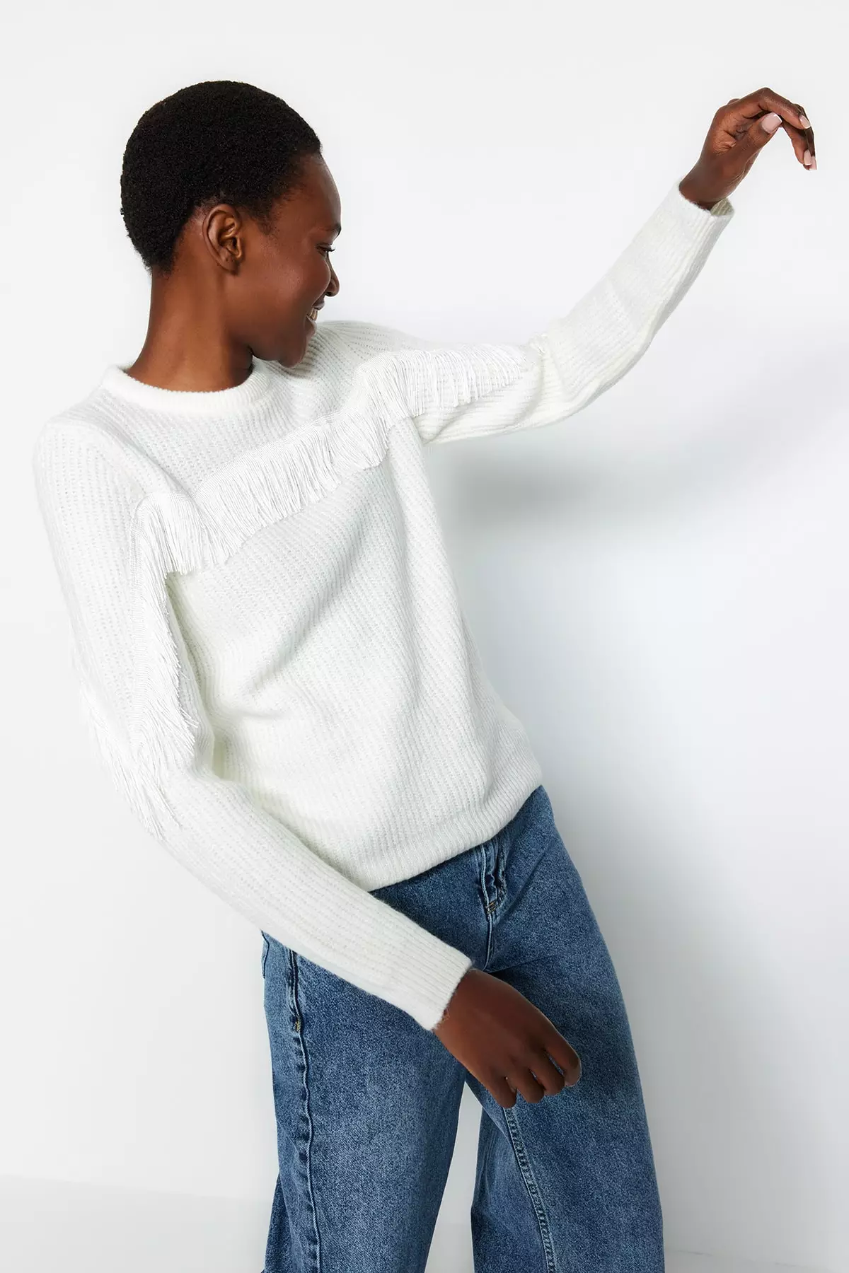 Buy Trendyol Fringed Detail Knitted Sweater 2024 Online ZALORA