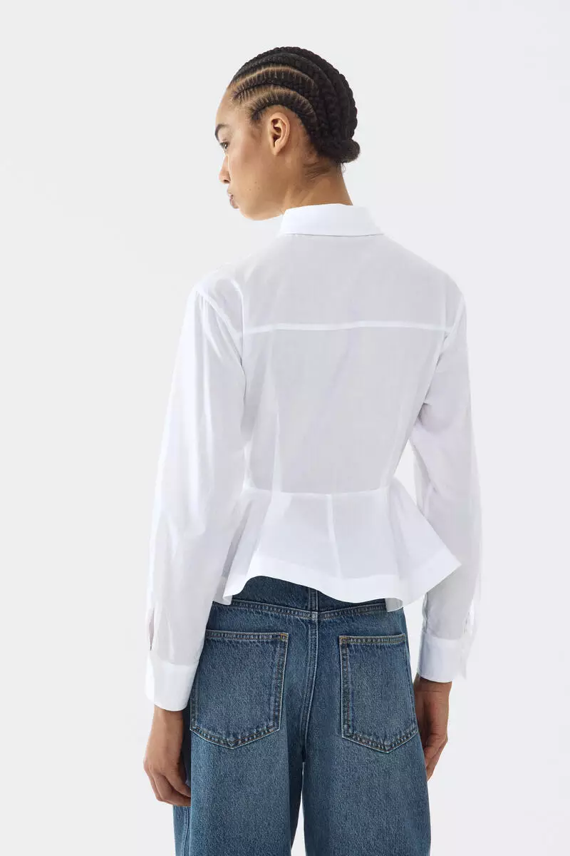 Poplin peplum shirt