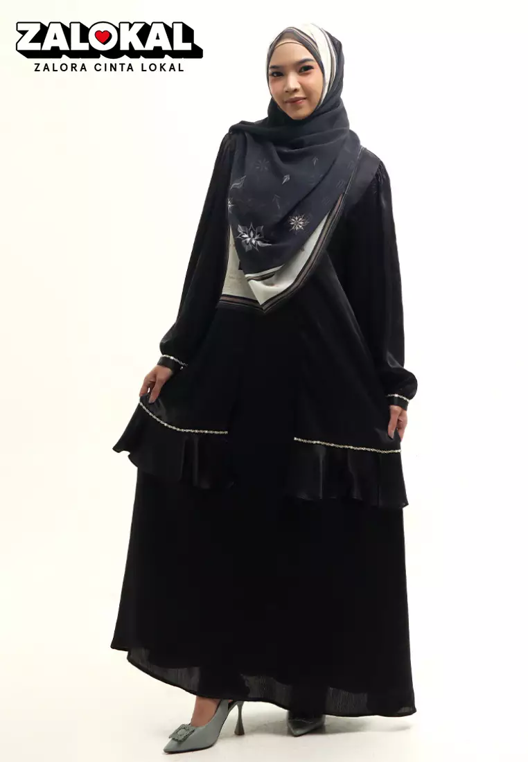 Rabbani - Gamis Dress Muslim Qanzaya Exclusive Hitam