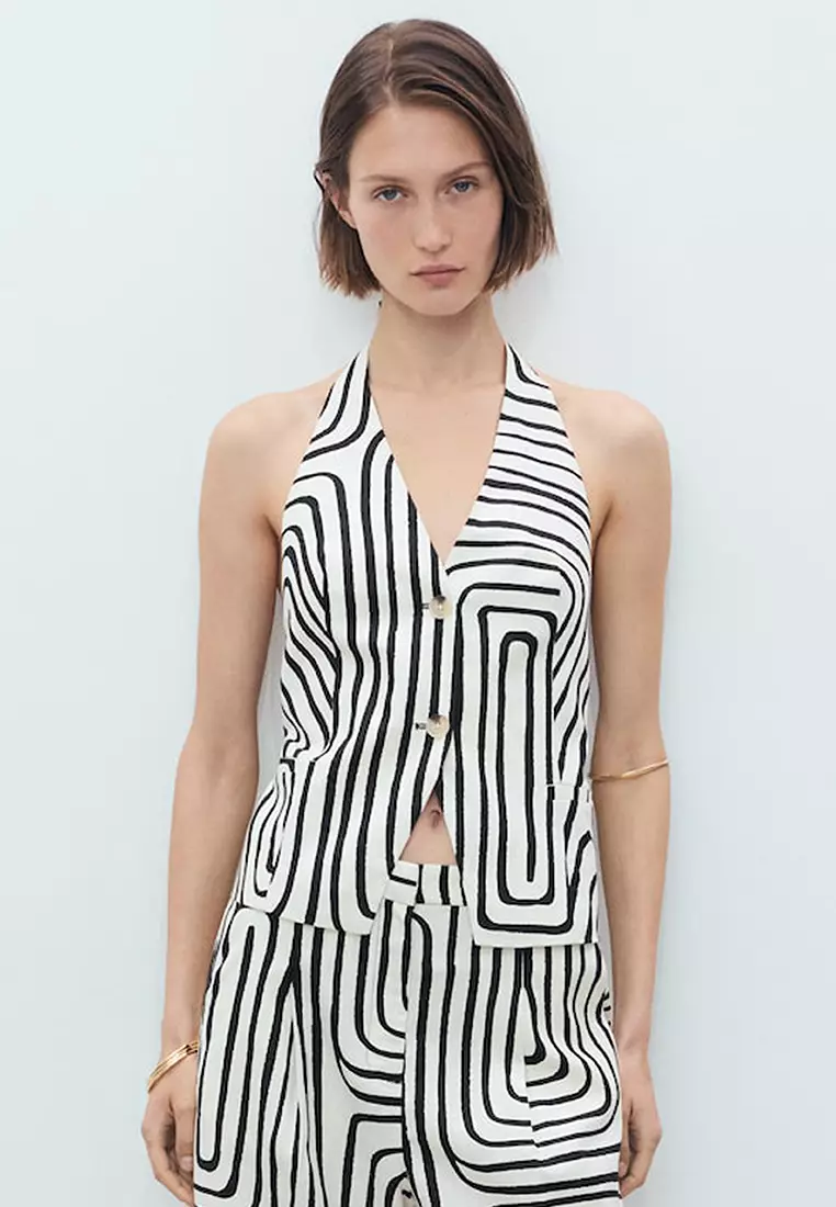 Geometric-Print Waistcoat