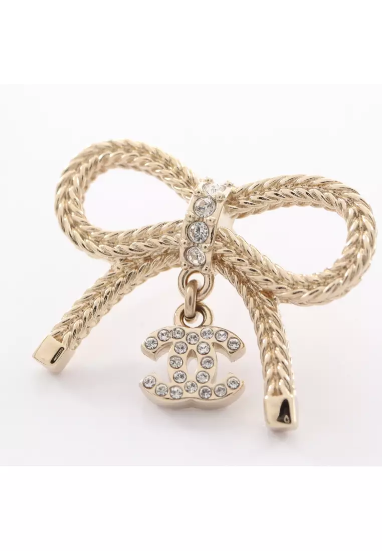 Chanel Coco Mark Ribbon Swing Pierced #301305C89B Excellent CHANEL hair accessory COCO Mark Logo Ribbon  main image 4