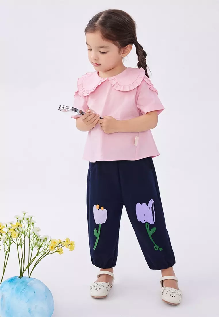 马拉丁女针织长裤藏青色夏季裤