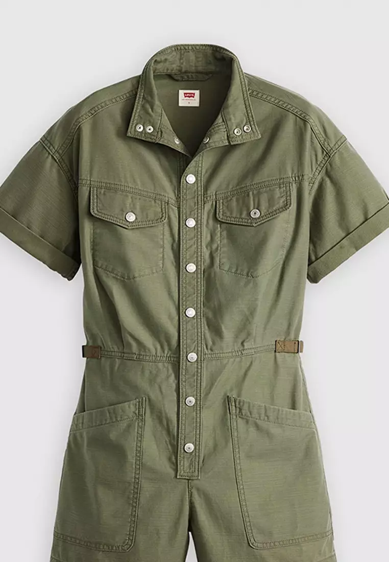 Women's Short-Sleeve Surplus Romper 001WI-0000