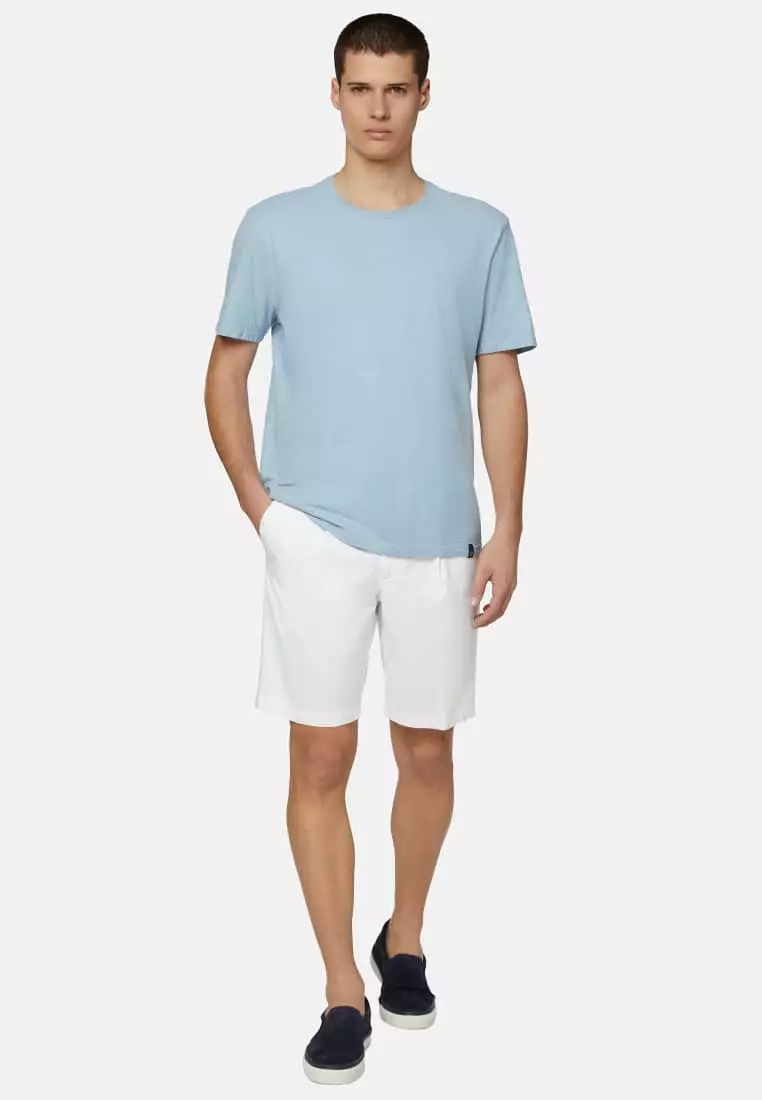 White stretch bermuda clearance shorts