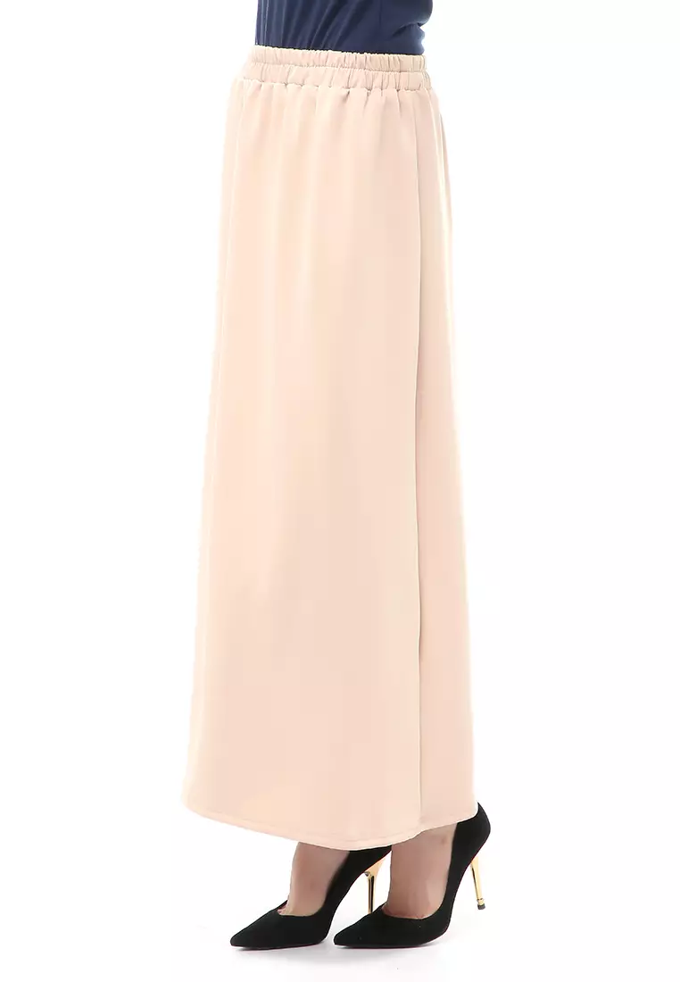 Rok Panjang Muslimah Polos Bawahan Wanita Regular Fit All Size - Beige