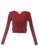 London Rag red Long Sleeve Drawstring Ruched Top in Burgundy 6FC58AAAE14CF6GS_7