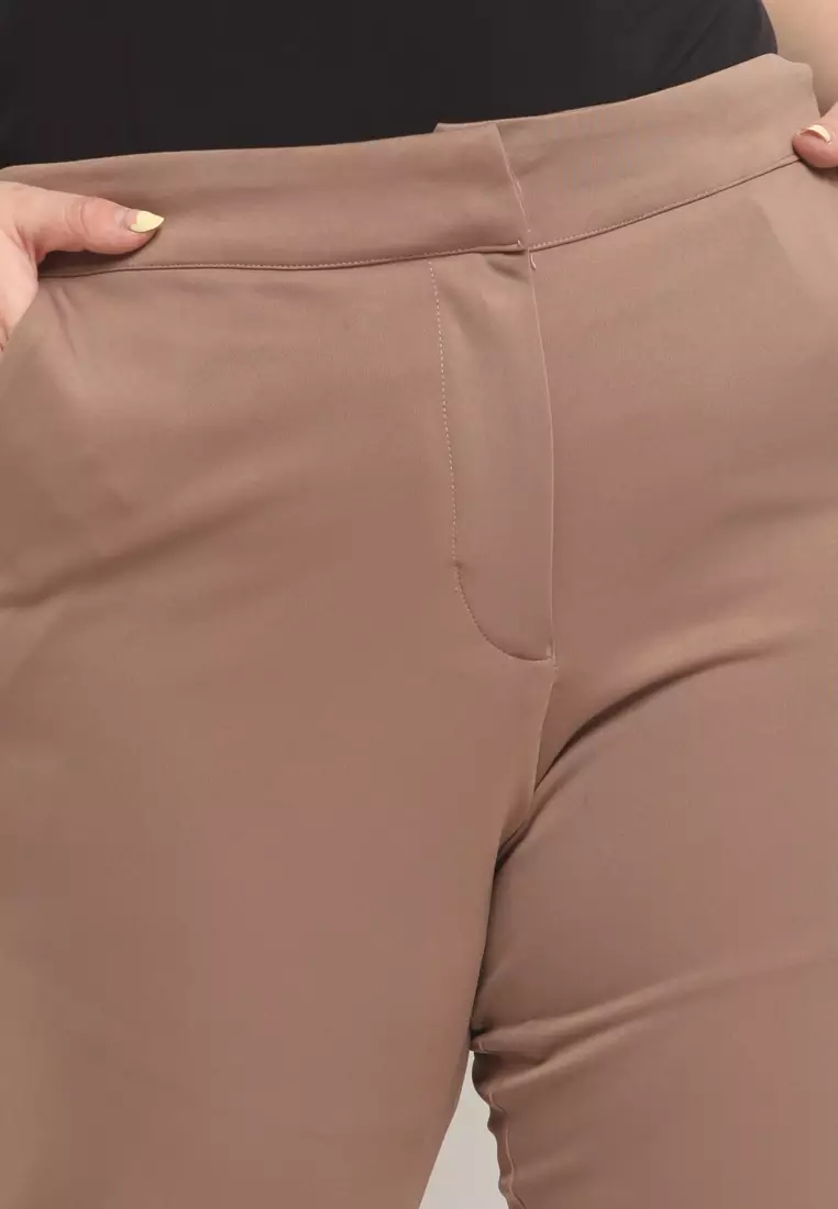 Plus Size Pants Regular Fit Anais Rose Wood