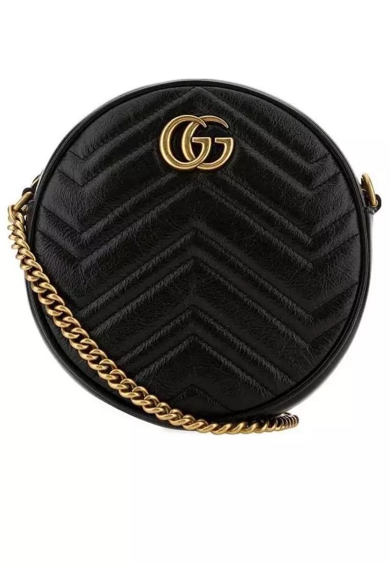 Gg marmont mini 2025 round chevron crossbody bag