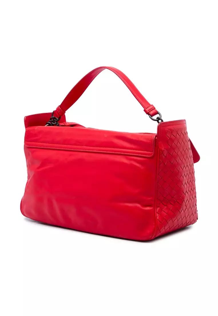 Pre-Loved Bottega Veneta Intrecciato Trimmed Nappa Satchel