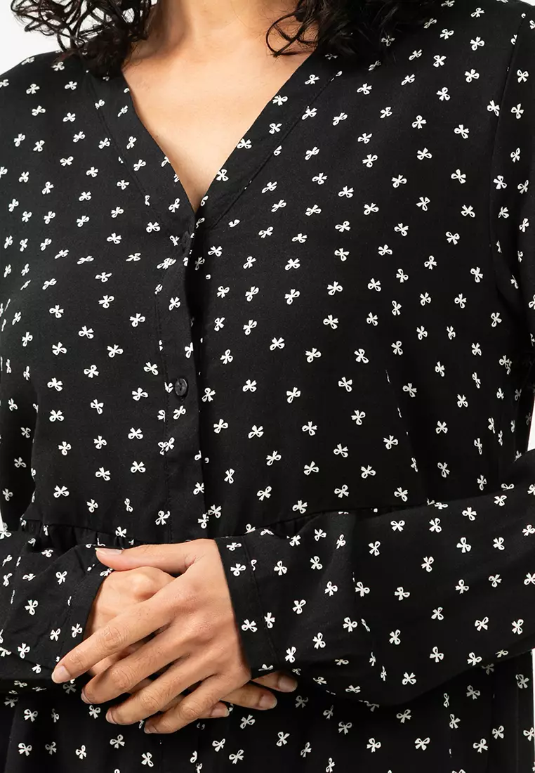 Long Sleeve Thea Button Dress