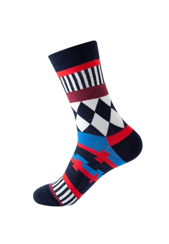 Kings Collection white Geometric Pattern Cozy Socks (One Size) HS202272 F0845AA27D0E70GS_1