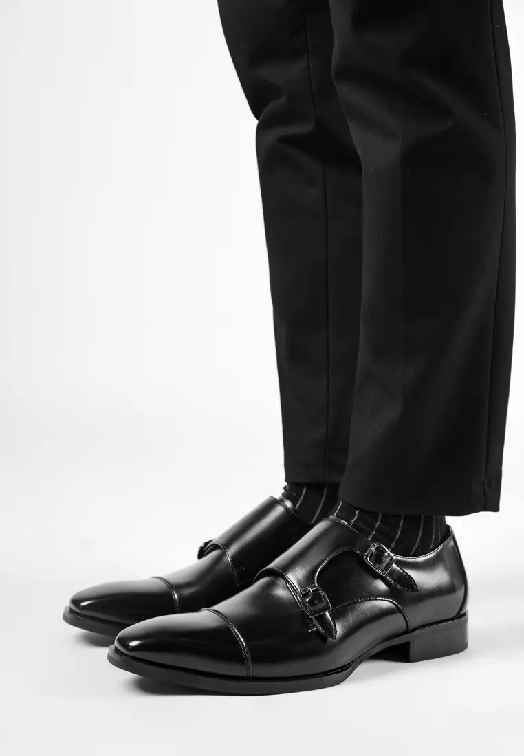 Leather Monk Strap Shoes MK5009-2