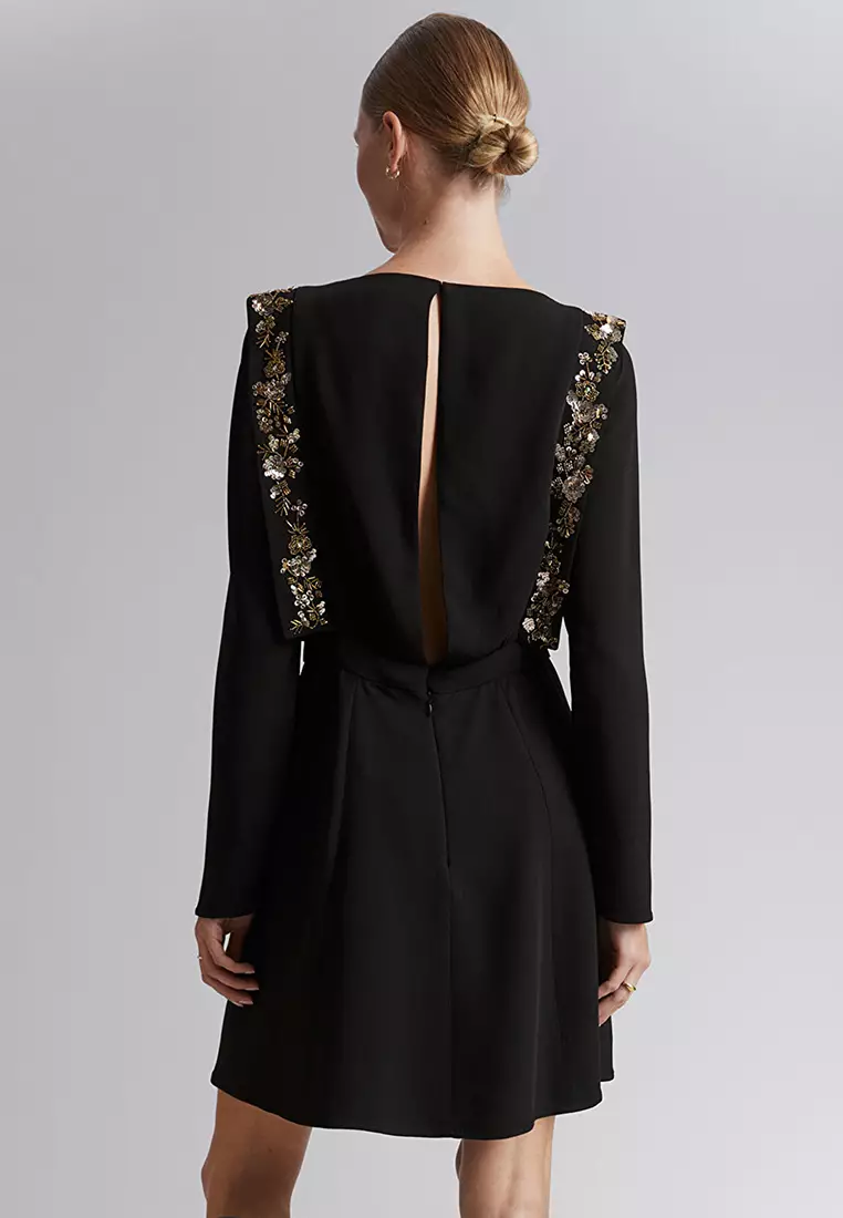 Sequin-Embroidered Mini Dress