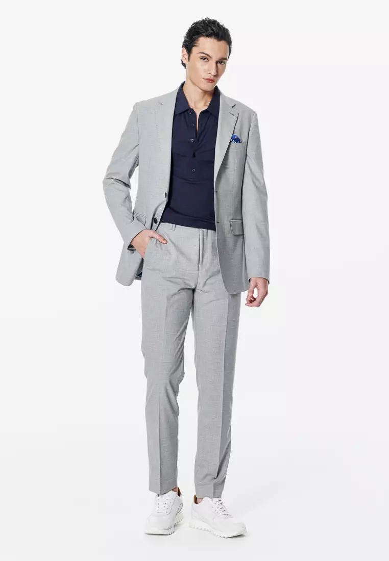 藏青五扣開襟POLO衫