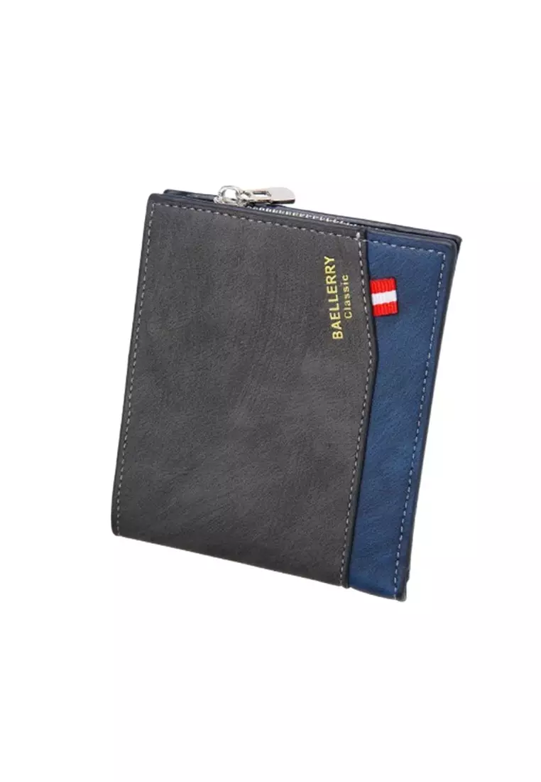 Dompet Pria Lipat Bahan Kulit PU Leather Premium Horizontal ORIGINAL - Blue