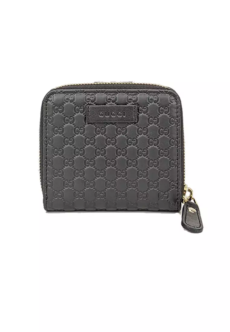 Buy Gucci Gucci Micro GG Guccissima Leather Small Bifold Wallet Black ...