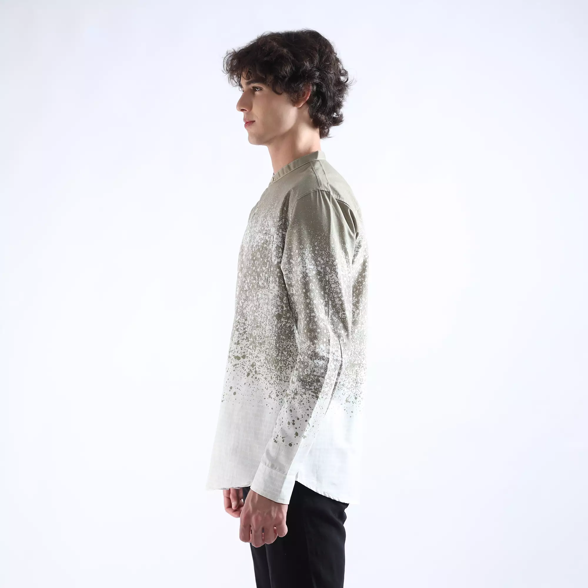 LARUSSO Dawn of Time - Kemeja Koko Printing Pria Lengan Panjang - QILTY