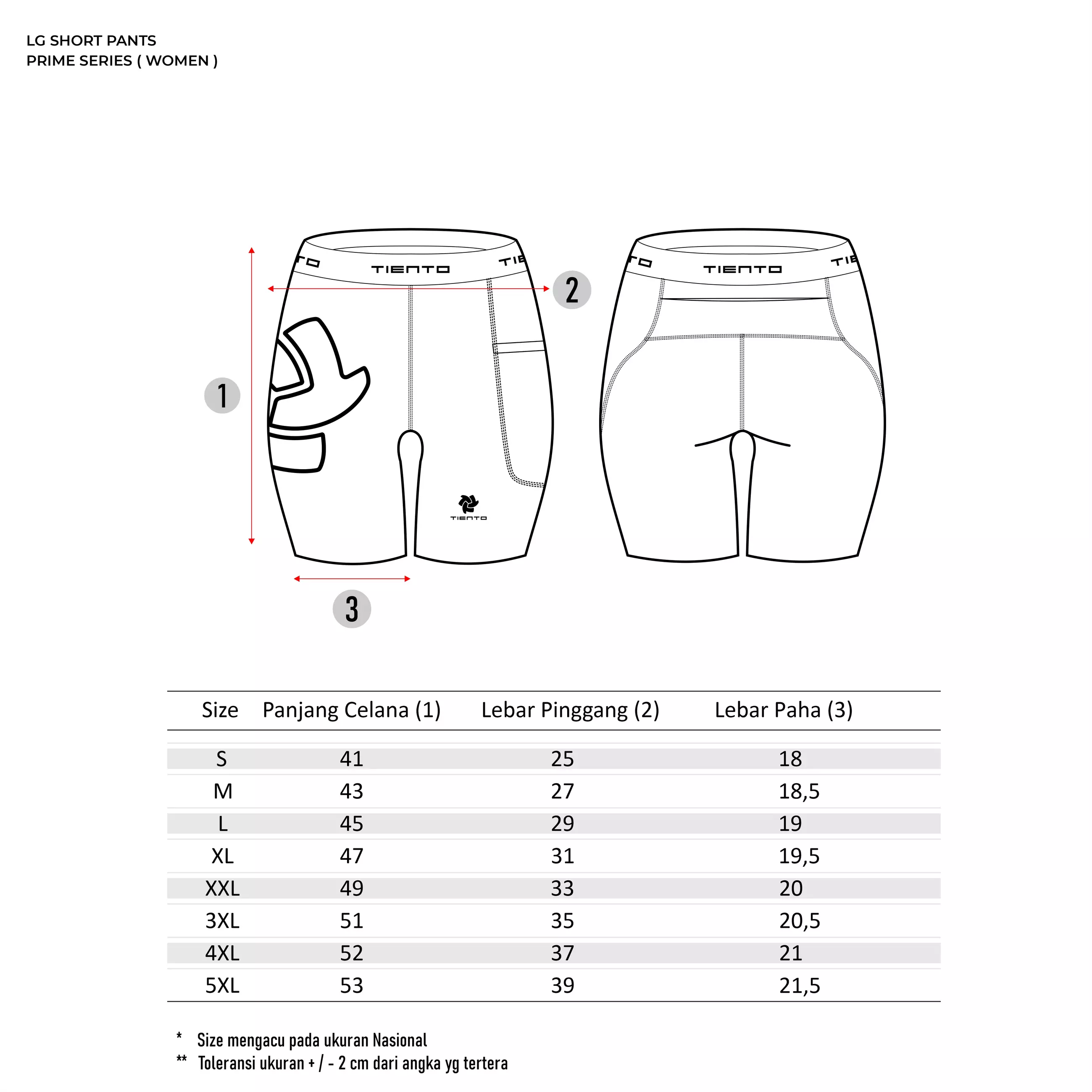 Tiento Baselayer Leging Pendek Ketat Olahraga Wanita Legging Sport Short Pants Series Wanita