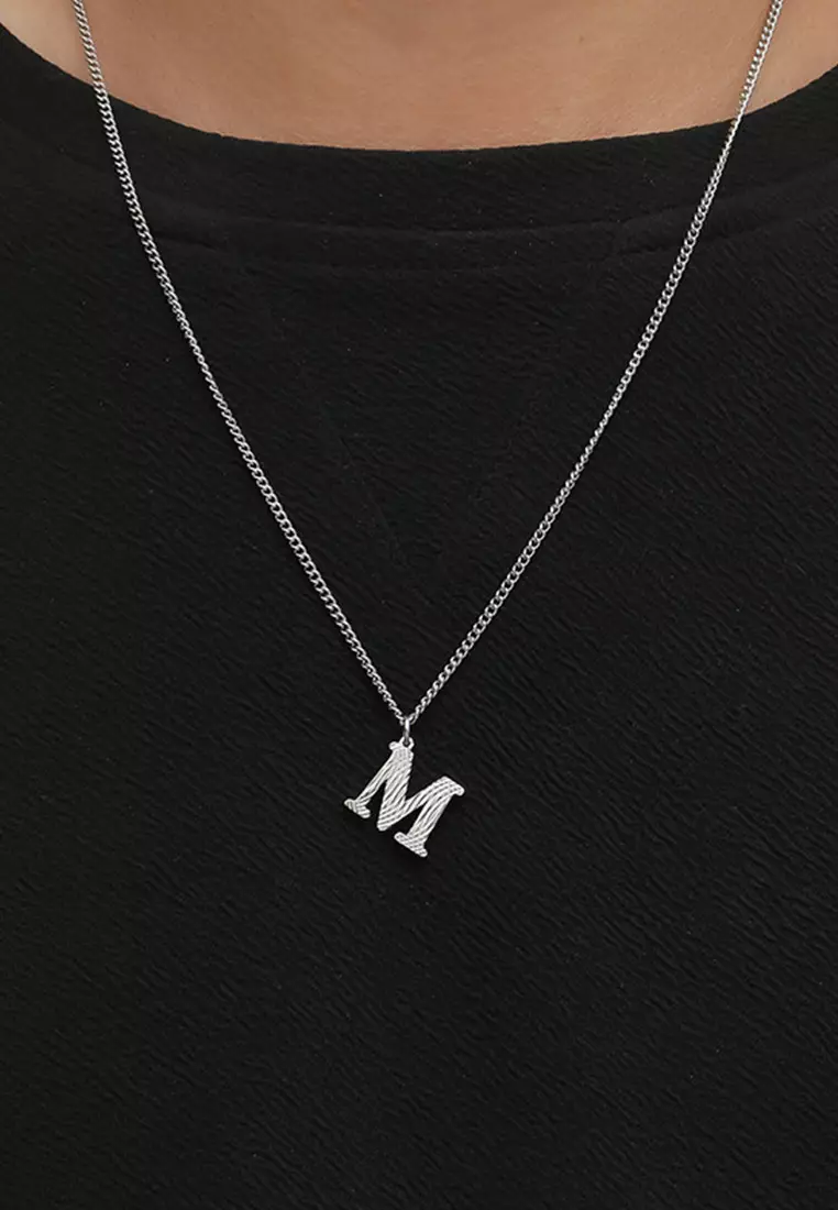 Unisex Design Titanium Steel Alphabet Pendant Necklace JW QF-DZ474