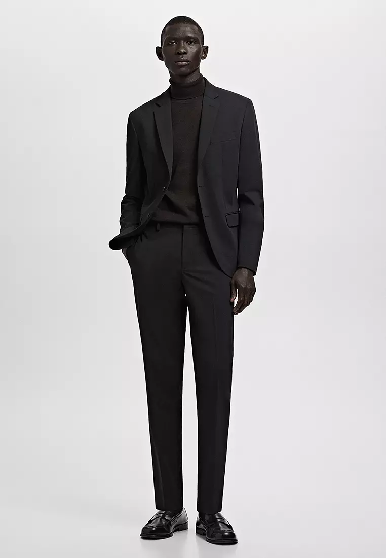 Stretch Fabric Super Slim-Fit Suit Trousers
