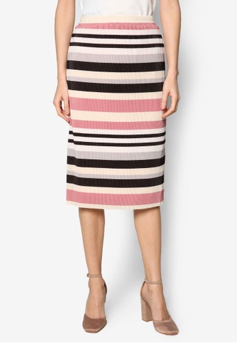 Collection Micro Pleat Stripe Skirt