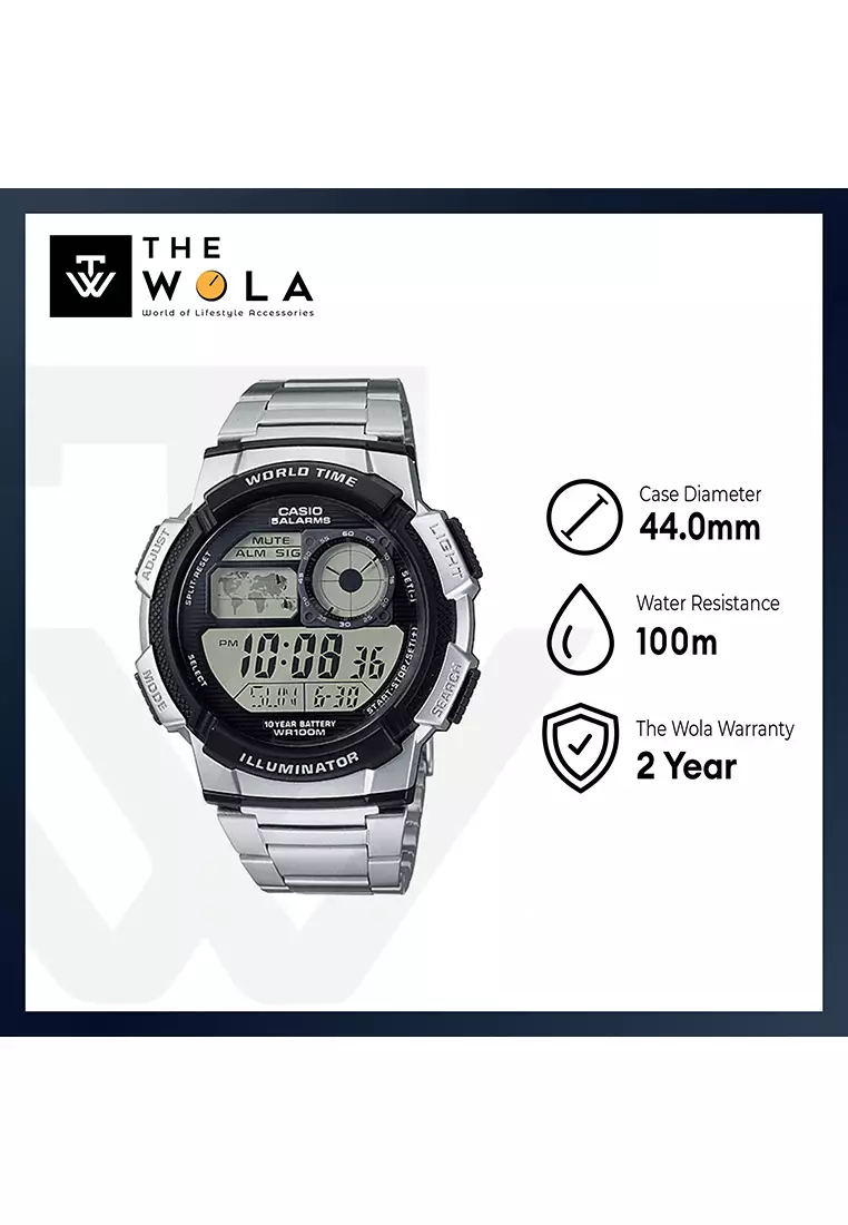 Buy Casio Casio Men s Digital AE 1000WD 1AV Stainless Steel Band