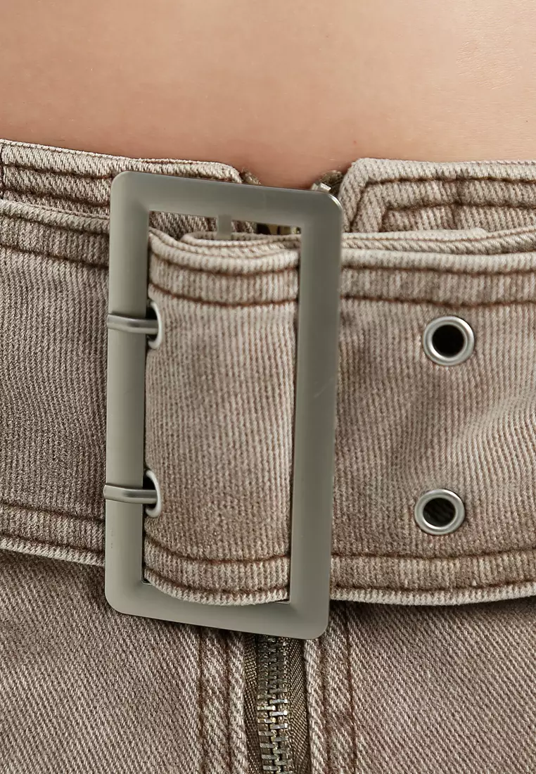 Cafe Mini Pleated Cargo Skirt