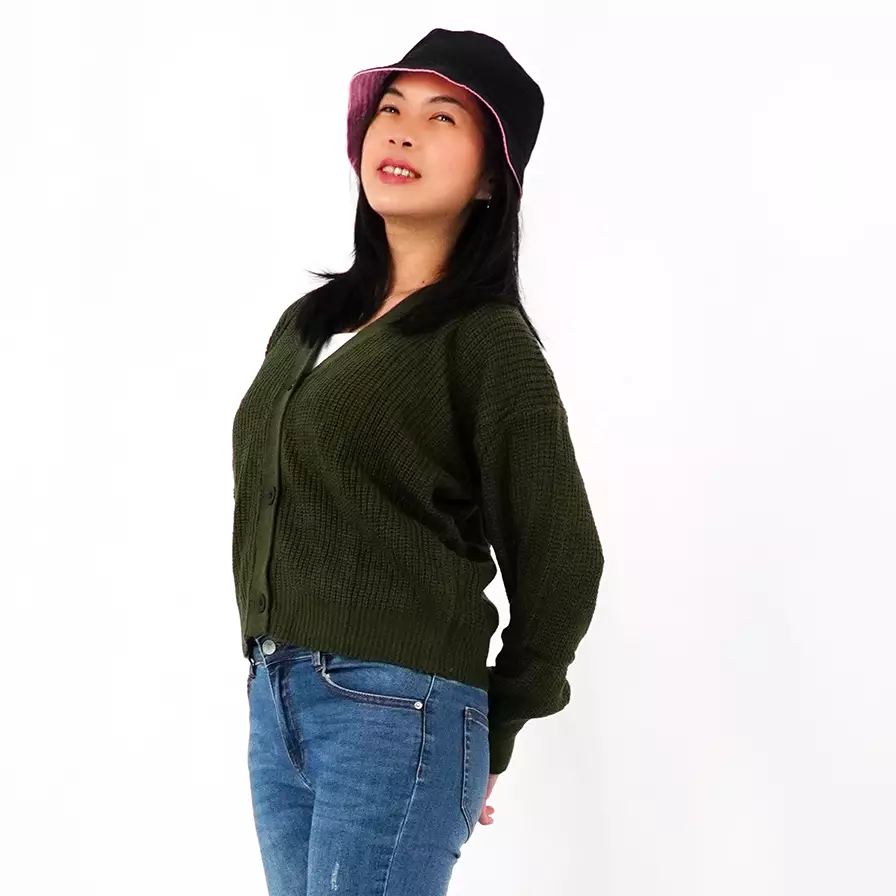 OKECHUKU Dinda Cardigan Crop Cardi Crop Cardigan Wanita Lilac Kardigan Korean Style