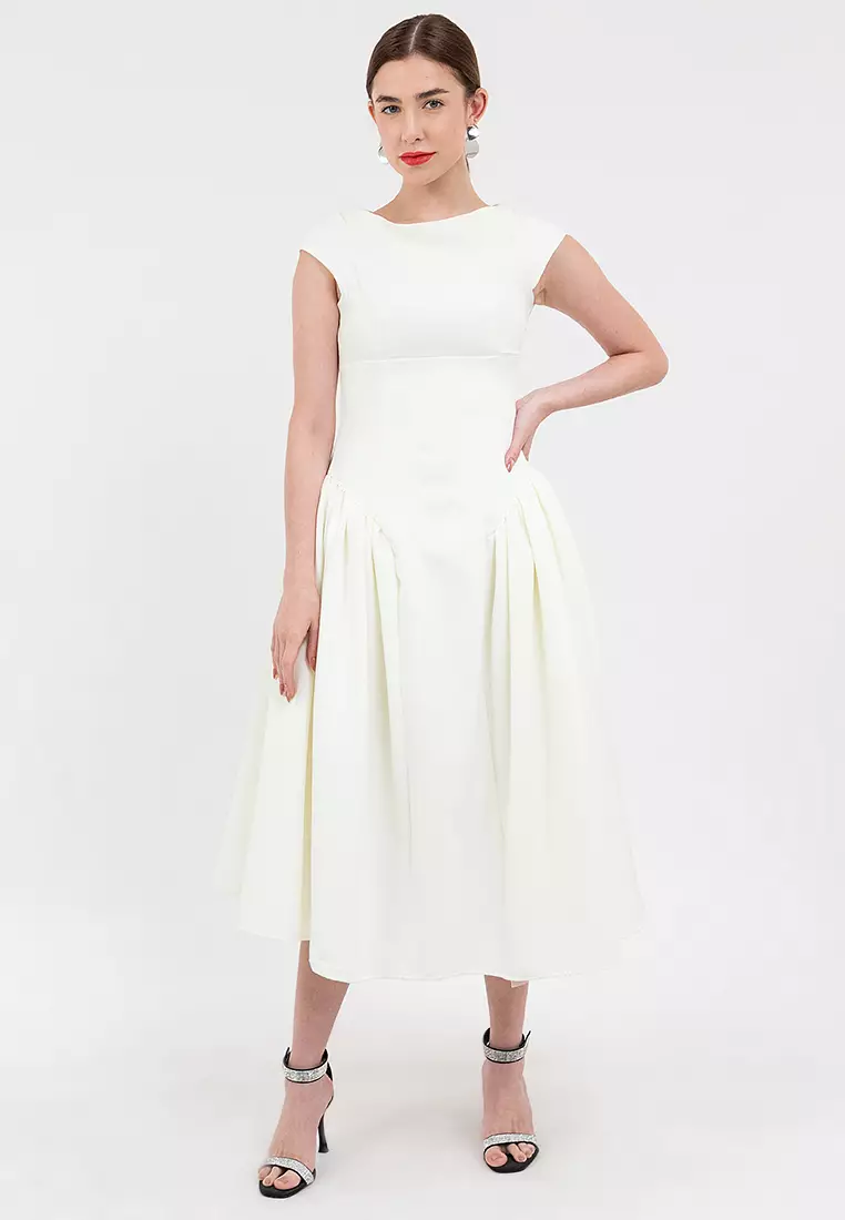 Alba Cap-sleeve Midi Dress